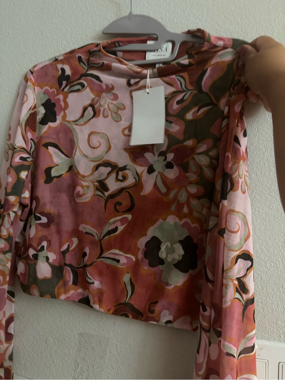 Misa Los Angeles Pink Floral Long-Sleeve Tee